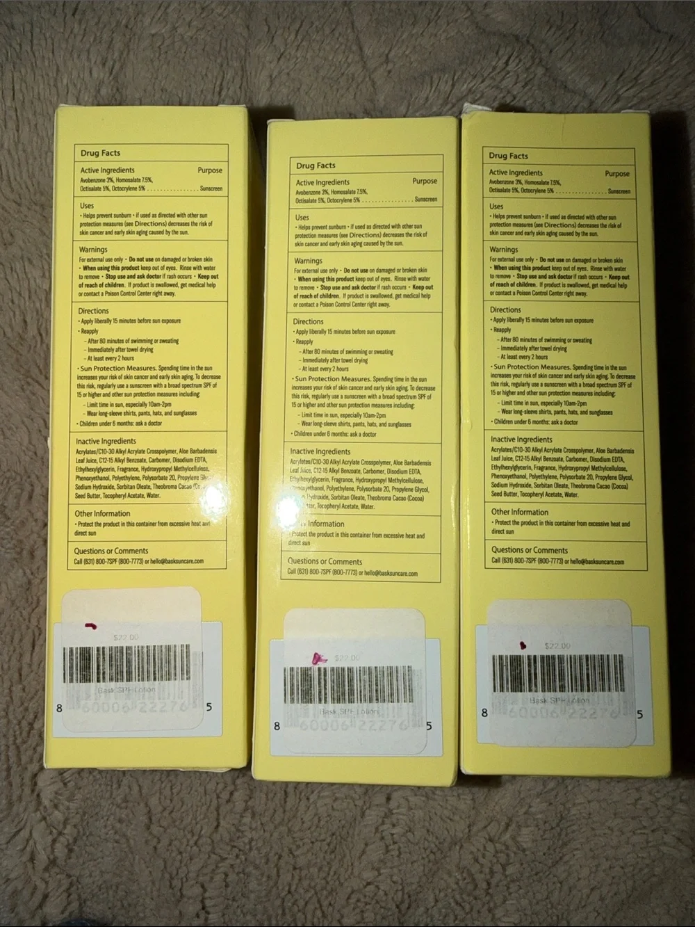 LOT OF 3: Bask Suncare SPF 30 Sheer Moisturizing Sunscreen Lotion NIB